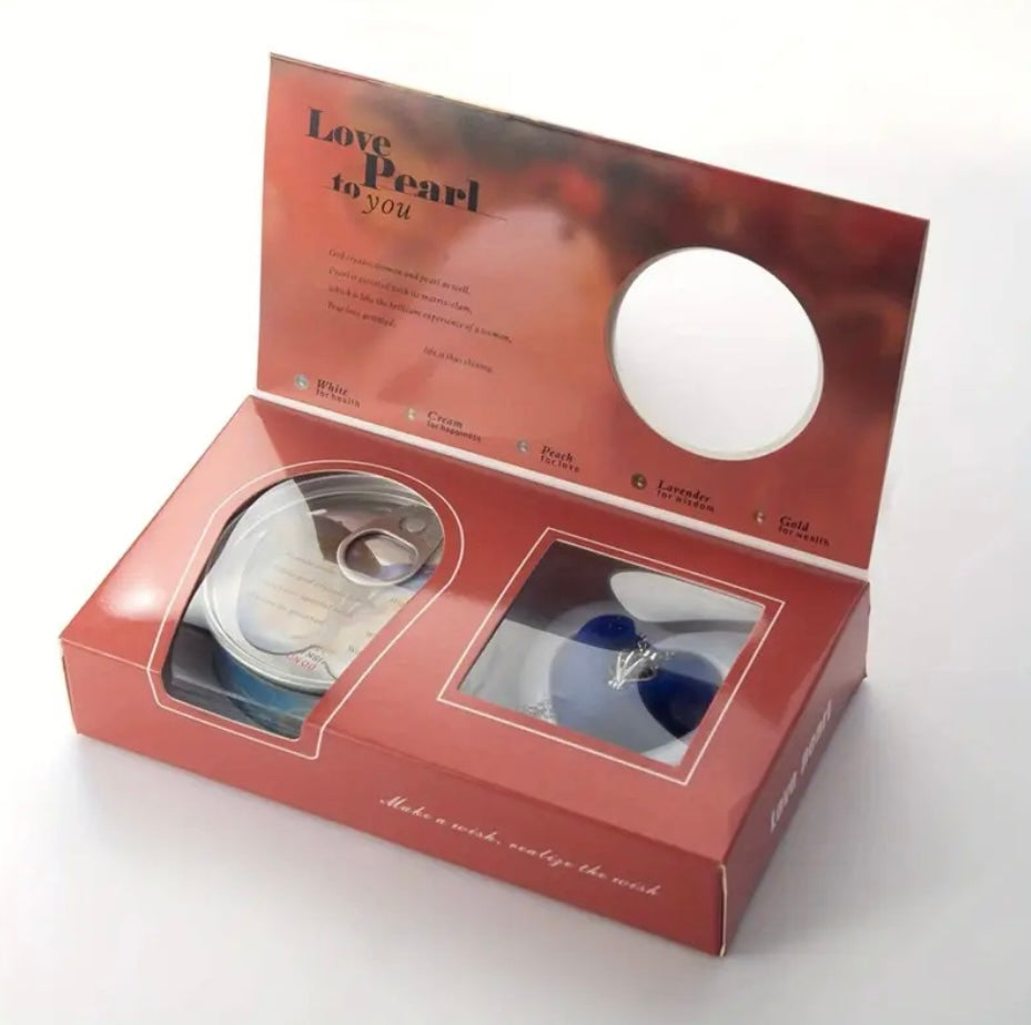 Collectible Figurines Pearl Mussel Pendant Necklace Cage Lock Pearl Couple Pearl