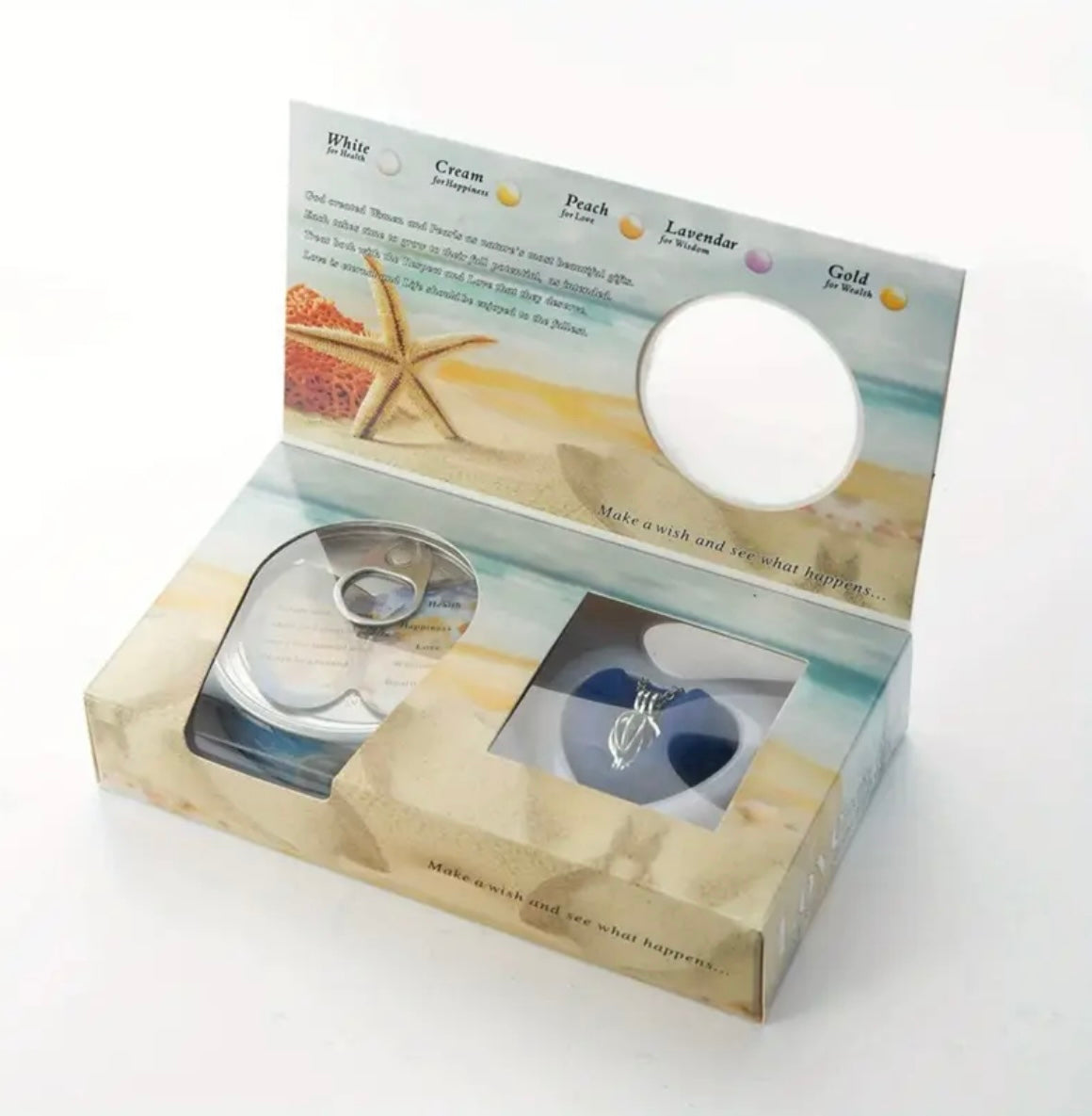 Collectible Figurines Pearl Mussel Pendant Necklace Cage Lock Pearl Couple Pearl