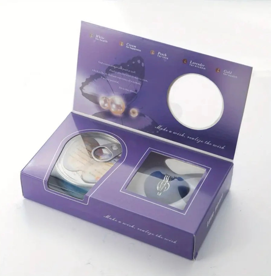 Collectible Figurines Pearl Mussel Pendant Necklace Cage Lock Pearl Couple Pearl