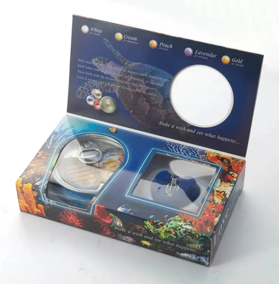 Collectible Figurines Pearl Mussel Pendant Necklace Cage Lock Pearl Couple Pearl